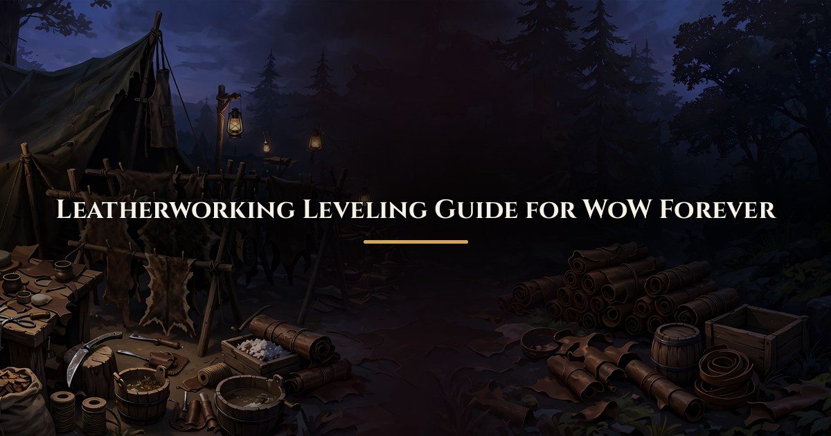 Leatherworking leveling guide for WoW Forever, levels 1 to 300